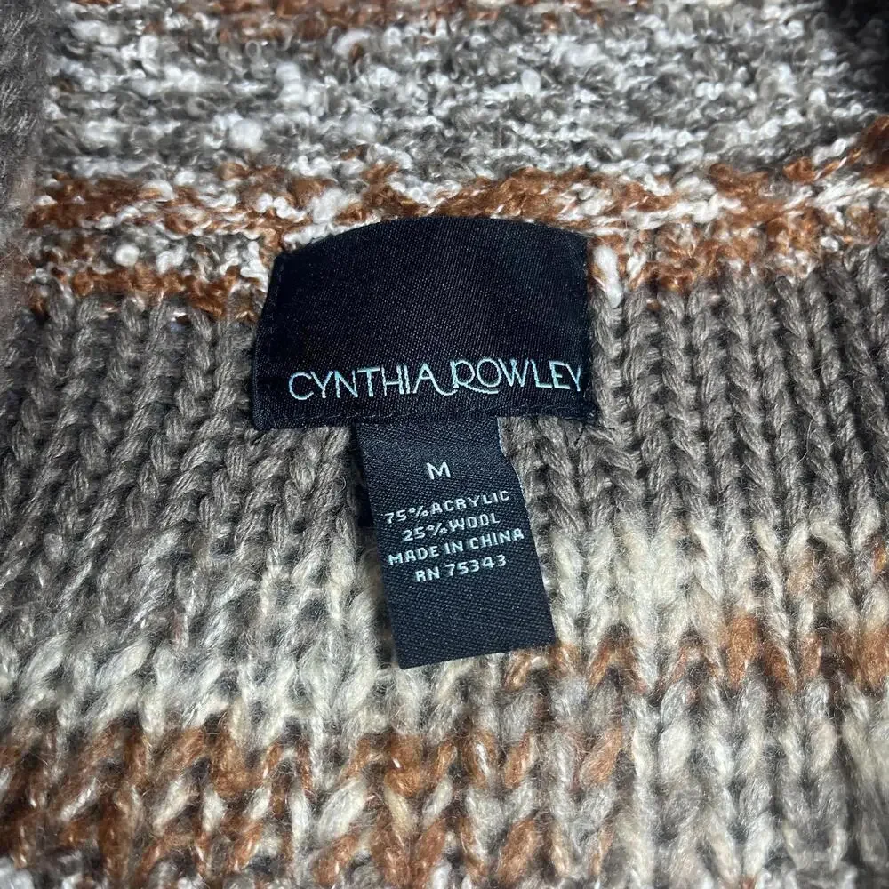 Cynthia Rowley Woman’s Medium Open Front Marled Knit Cardigan Sweater  RN: 75343 - Picture 2 of 9